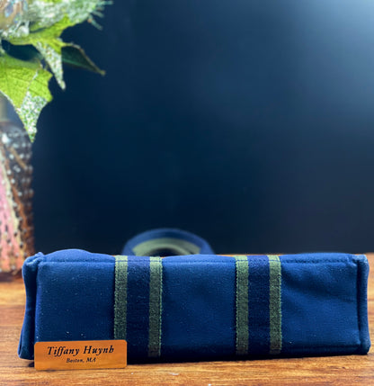 Authentic HERMÈS Paris Vintage Blue Cotton Fourre Tout PM Herline Tote Bag