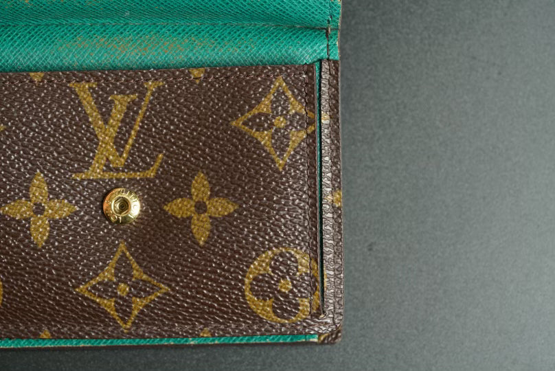 Authentic Louis Vuitton Monogram Wallet – Green Interior