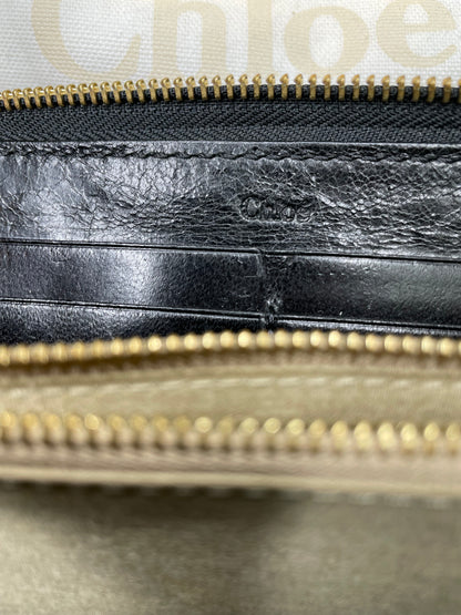 Authentic Chloé Black Calf Leather Zip Around Wallet