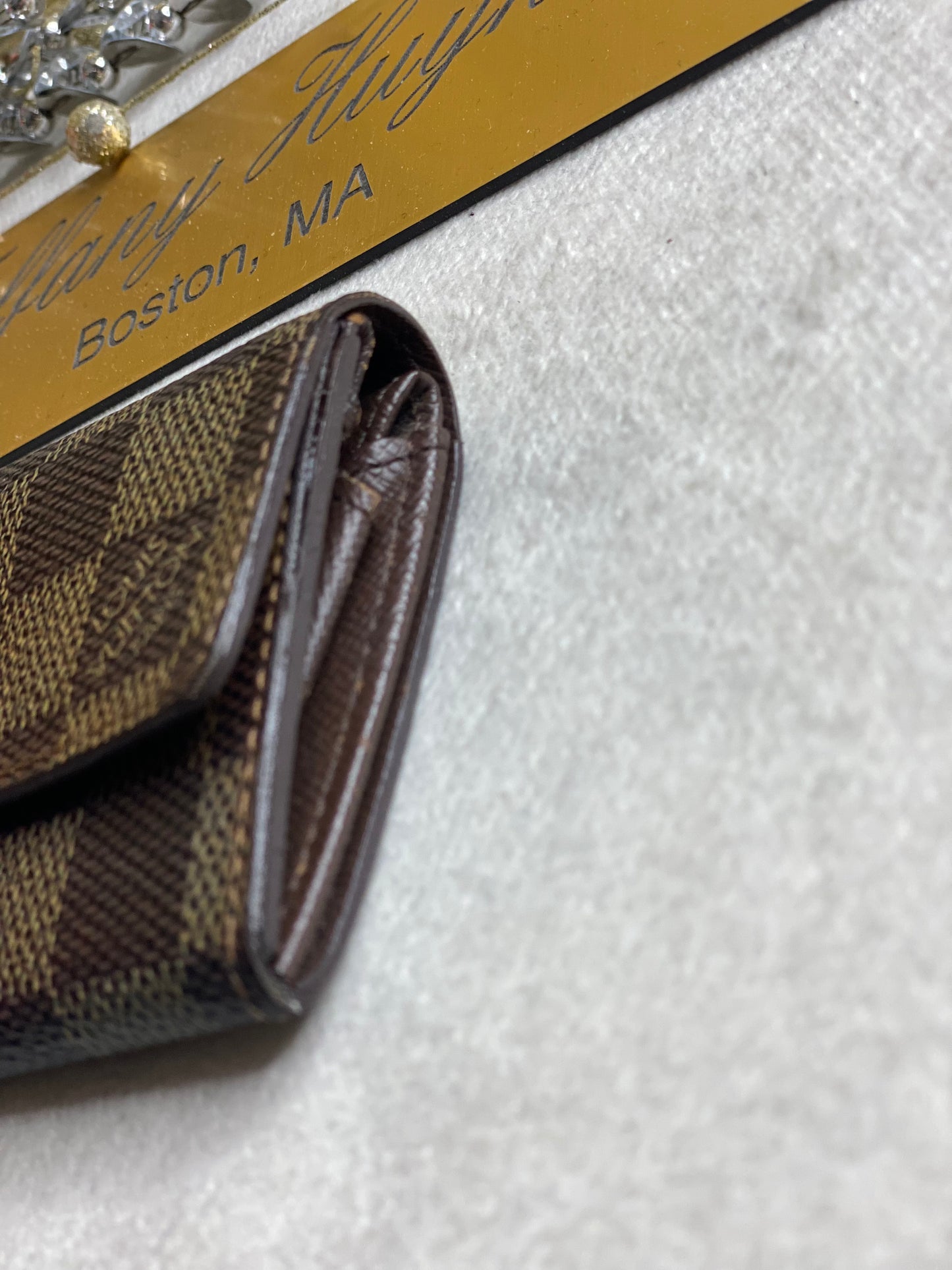 Authentic Louis Vuitton Damier Ebene Porte Monnaie Coin Purse