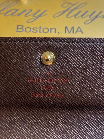 Authentic Louis Vuitton Damier Ebene Porte Monnaie Coin Purse