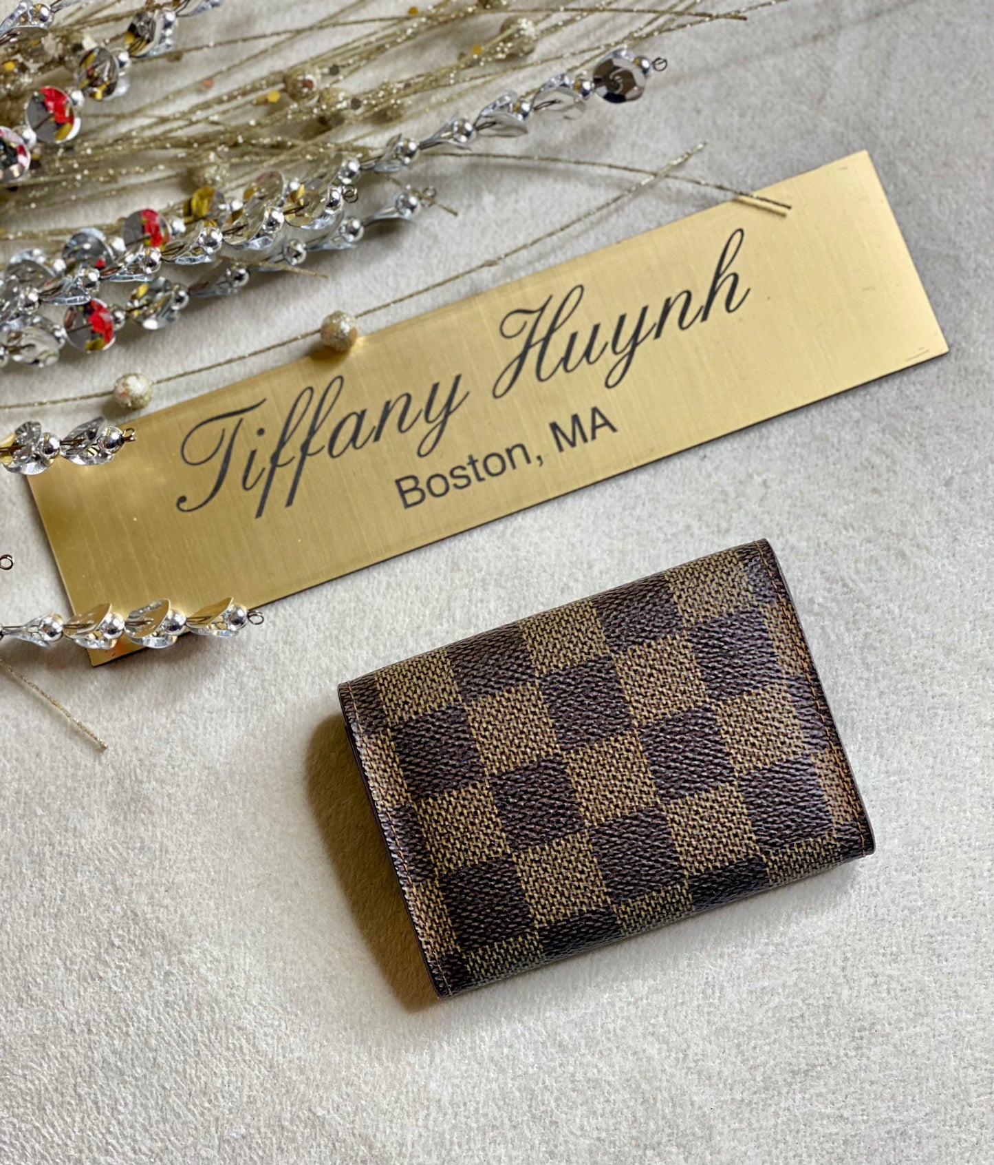 Authentic Louis Vuitton Damier Ebene Porte Monnaie Coin Purse