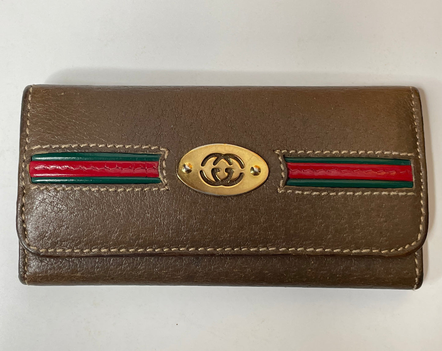 Authentic Vintage Gucci Pigskin Leather Key Case – Web Stripe