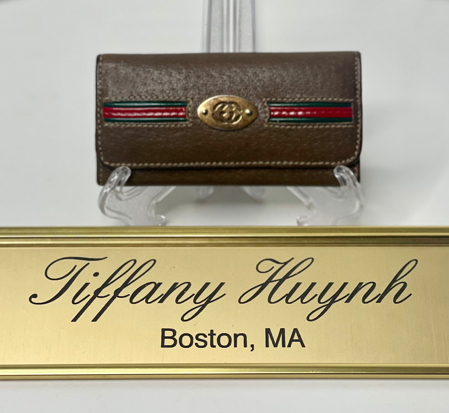 Authentic Vintage Gucci Pigskin Leather Key Case – Web Stripe