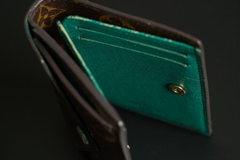 Authentic Louis Vuitton Monogram Wallet – Green Interior