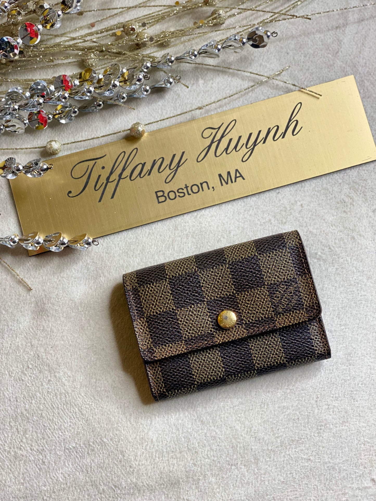 Authentic Louis Vuitton Damier Ebene Porte Monnaie Coin Purse
