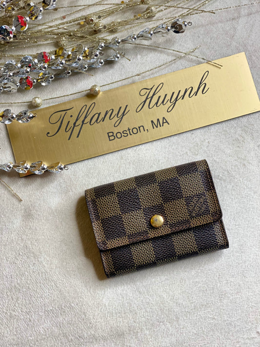 Authentic Louis Vuitton Damier Ebene Porte Monnaie Coin Purse