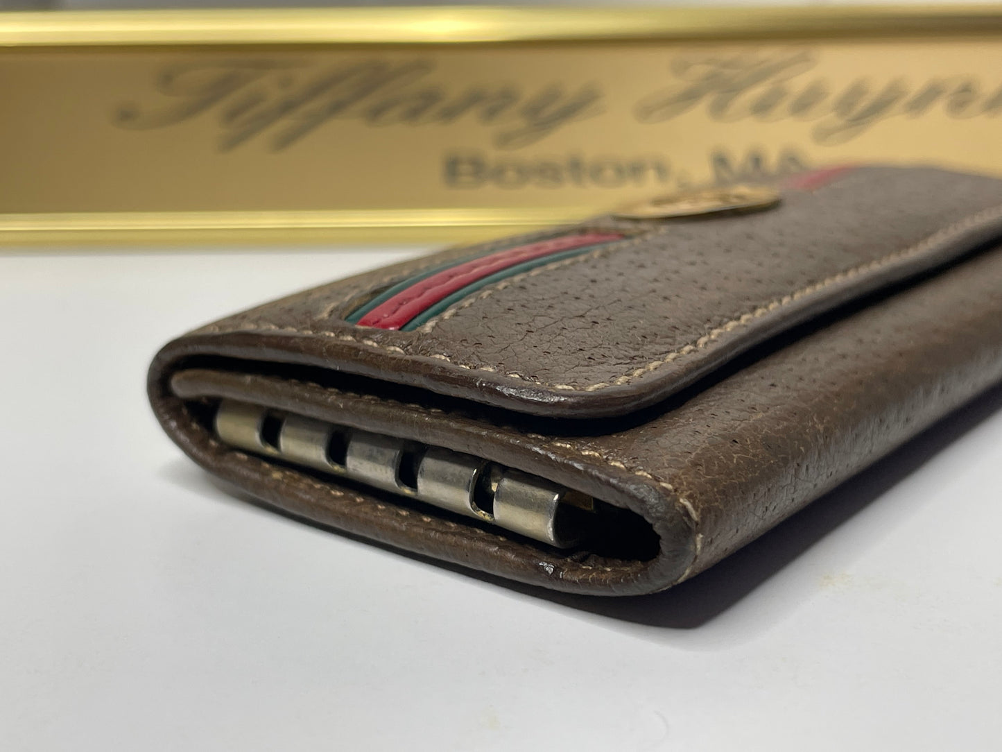 Authentic Vintage Gucci Pigskin Leather Key Case – Web Stripe